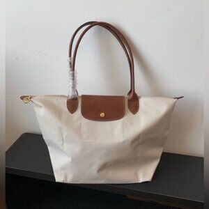 White Longchamp women's tote bag